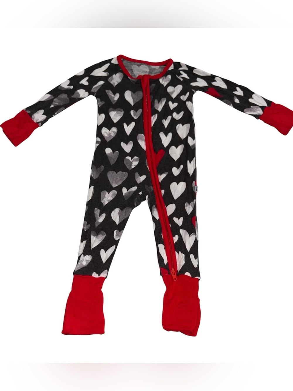 Little Sleepies hearts zippy - size 0-3 months